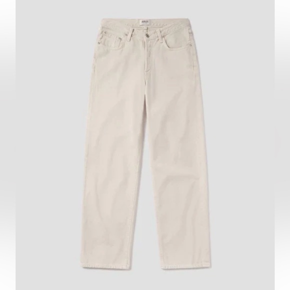 AGOLDE V-Waist Baggy Straight Leg Jeans (Scone) - Picture 4 of 8